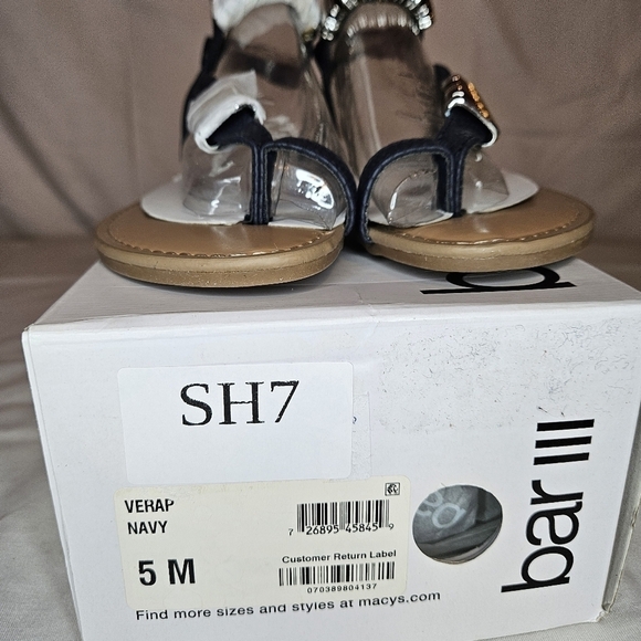 Bar III Vera Mediterranean Sandals NWT Sz 5 Navy - Picture 8 of 10